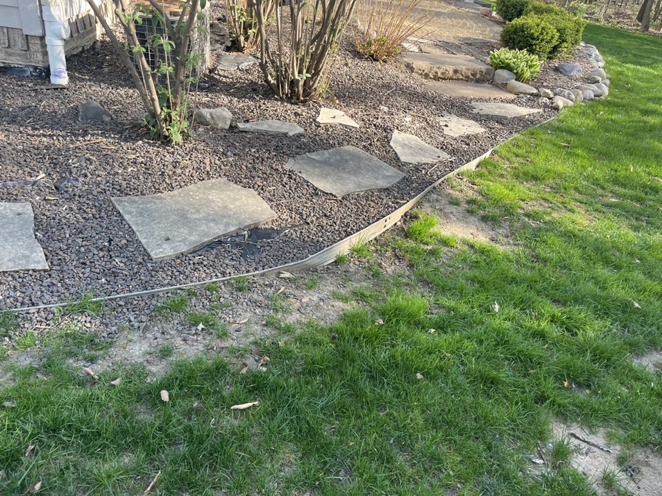 Stone stepping path walkway installation in Saline MI