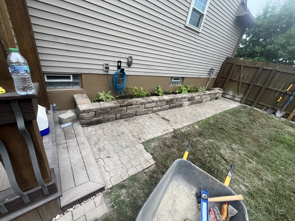 Paver patio installation by JB's Landscaping in Ann Arbor MI