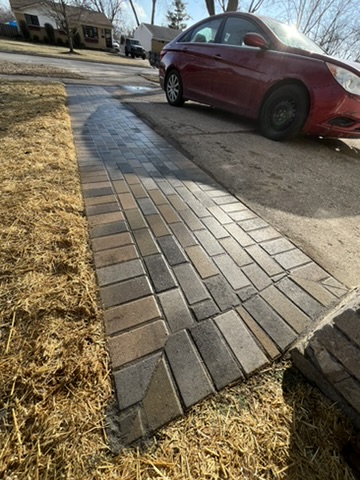 Paver walkway installation in Saline Michigan by JB's Landscaping